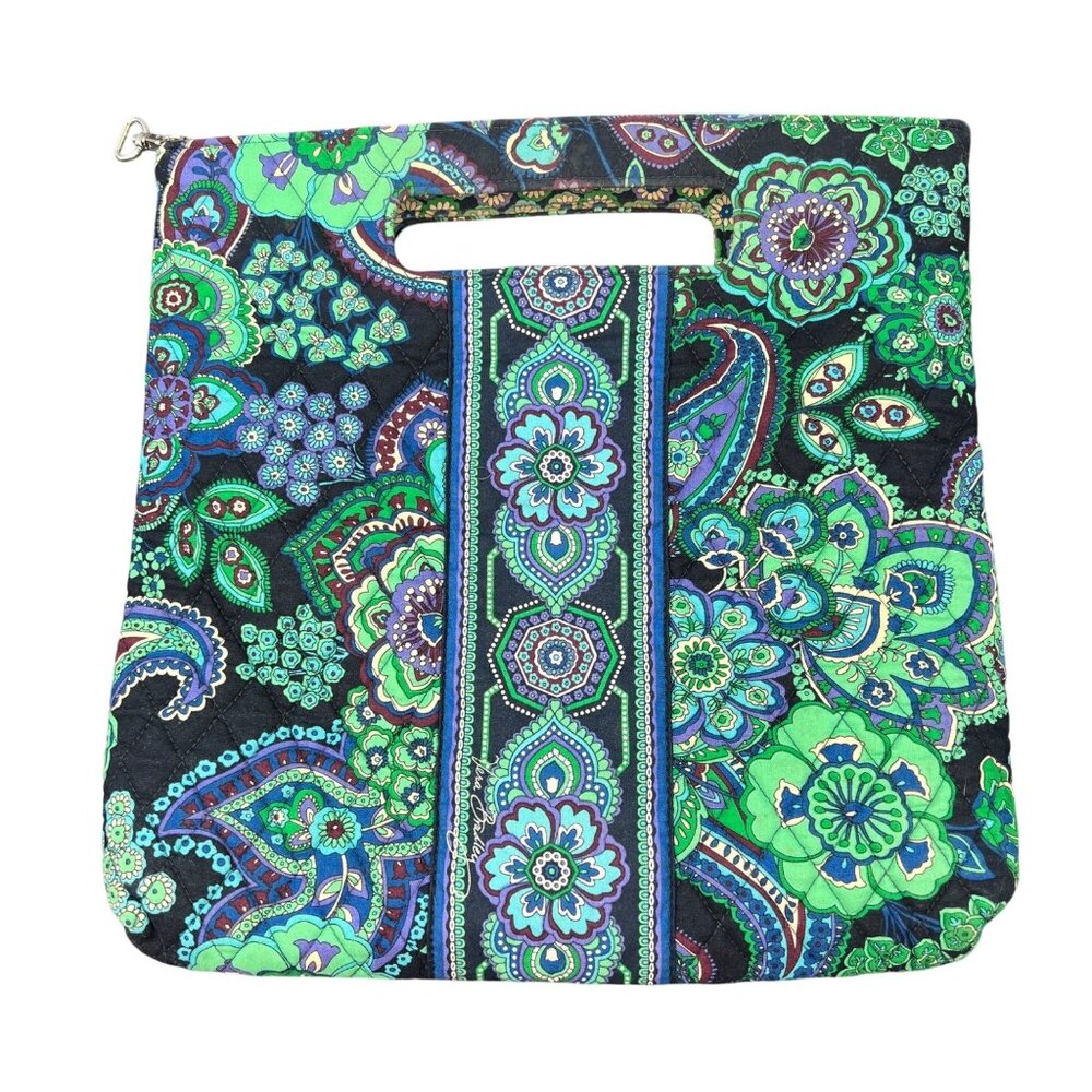 Vera Bradley Blue Rhapsody D Handle 2009 Holiday Tote Blue Green NO STRAP